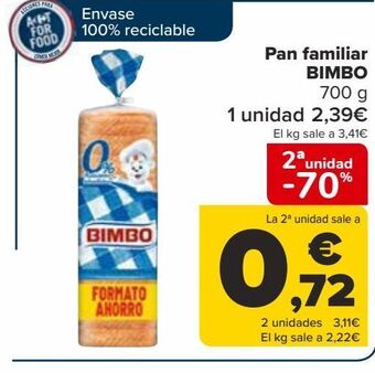 Carrefour Pan familiar bimbo oferta