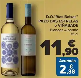 Carrefour D.o. ''rías baixas'' pazo das estrelas o viñabade blanco albariño oferta