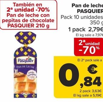 Carrefour Pan de leche pasquier oferta