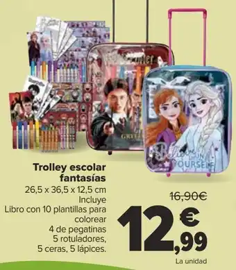 Carrefour Trolley escolar fantasía oferta
