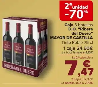 Carrefour Caja 6 botellas d.o. ''ribera del duero'' mayor de castilla tinto roble oferta
