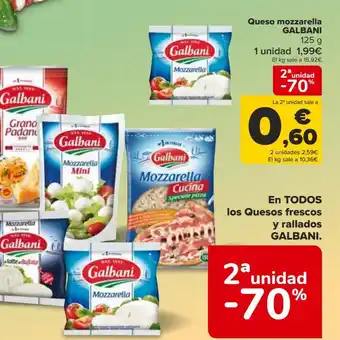 Carrefour Queso mozzarella GALBANI 125 g oferta