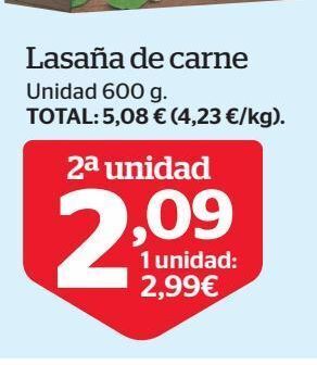 La Sirena Lasaña de carne oferta