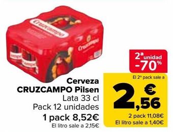 Carrefour Market Cerveza cruzcampo pilsen oferta