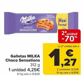 Carrefour Galletas milka choco sensations oferta