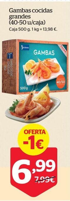 La Sirena Gambas cocidas oferta