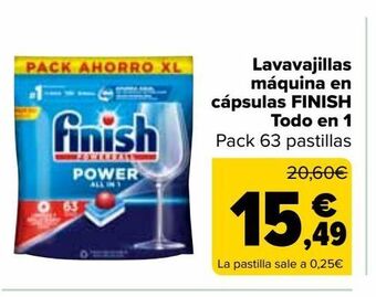 Carrefour Market Lavavajillas máquina en cápsulas finish todo en 1 oferta