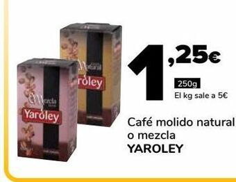 Supeco Café molido natural o mezcla yaroley 250g oferta