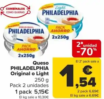 Carrefour Queso PHILADELPHIA Original o Light oferta