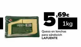 Supeco Queso en lonchas para sándwich lafuente 1kg oferta