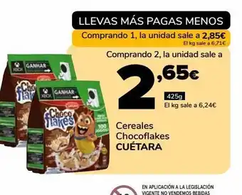 Supeco Cereales chocoflakes cuétara 425g oferta