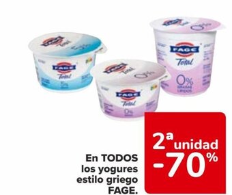 Carrefour EN TODOS los yogures estilo griego FAGE. oferta