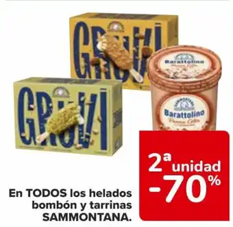 Carrefour EN TODOS los helados bombón y tarrinas SAMMONTANA. oferta
