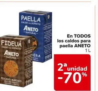 Carrefour EN TODOS los caldos para paella ANETO oferta
