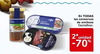 Carrefour EN TODAS las conservas de anchoas Carrefour. oferta