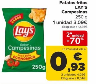 Carrefour Patatas fritas LAY'S Campesinas 250 g oferta