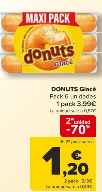Carrefour DONUTS Glacé Pack 6 unidades oferta