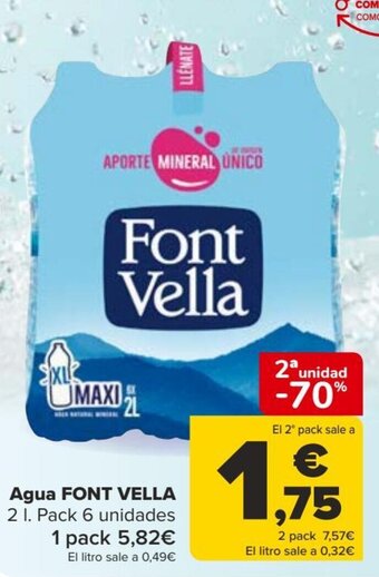 Carrefour Agua FONT VELLA oferta