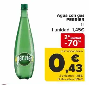 Carrefour Agua con gas PERRIER oferta