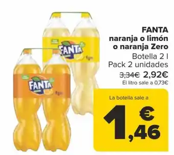 Carrefour FANTA naranja o limón o naranja Zero oferta