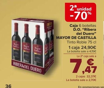 Carrefour Caja 6 botellas D.O. "Ribera del Duero" MAYOR DE CASTILLA oferta