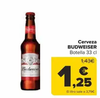 Carrefour Cerveza BUDWEISER Botella 33 cl oferta