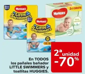 Carrefour EN TODOS los pañales bañador LITTLE SWIMMERS y toallitas HUGGIES. oferta