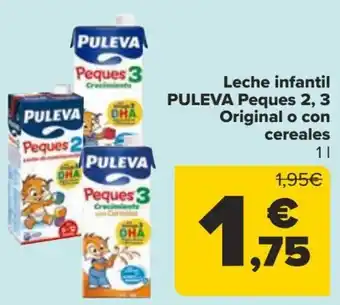 Carrefour Leche infantil PULEVA Peques 2, 3 Original o con cereales oferta