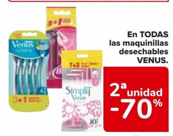 Carrefour EN TODAS las maquinillas desechables VENUS. oferta