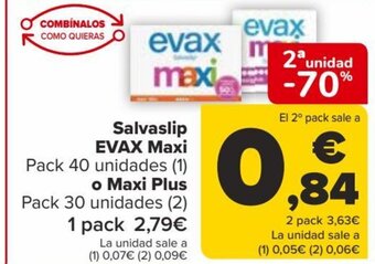 Carrefour Salvaslip EVAX Maxi oferta