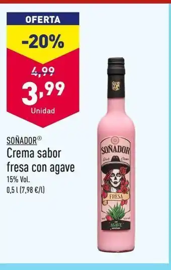 ALDI Crema sabor fresa con agave soñador oferta