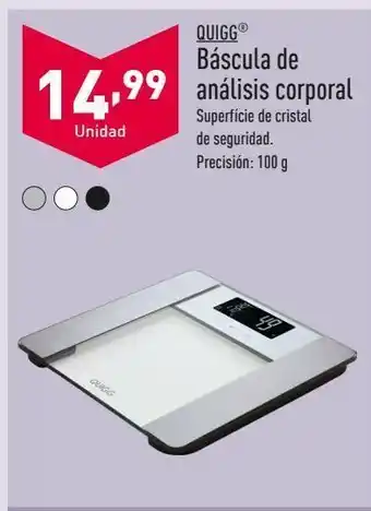 ALDI Báscula de analisis corporal quigg oferta