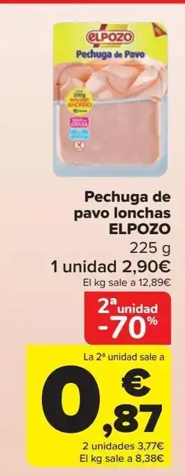 Carrefour Market Pechuga de pavo lonchas el pozo oferta