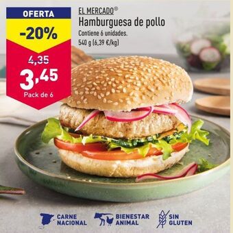 ALDI Hamburguesas de pollo el mercado oferta