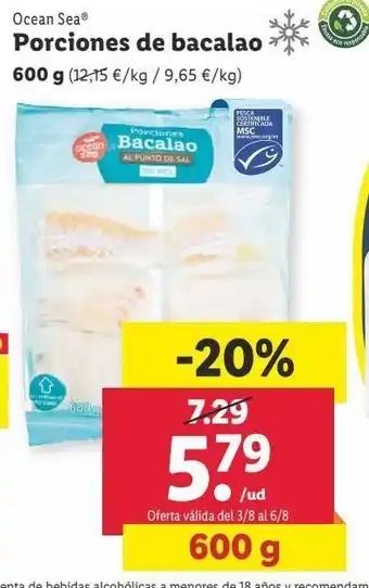 Lidl Bacalao congelado ocean sea oferta