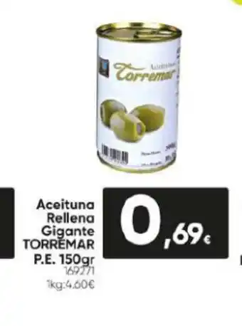 Family Cash Aceituna Rellena Gigante TORREMAR P.E. 150gr 769271 1kg:4.60€ oferta
