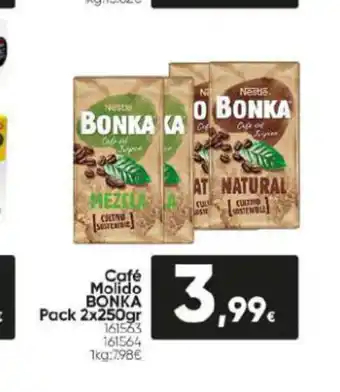Family Cash Café Molido BONKA Pack 2x250gr oferta