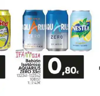 Family Cash Bebida Isotónica AQUARIUS ZERO 33cl 132341-132342 108157 1L:2.42€ oferta