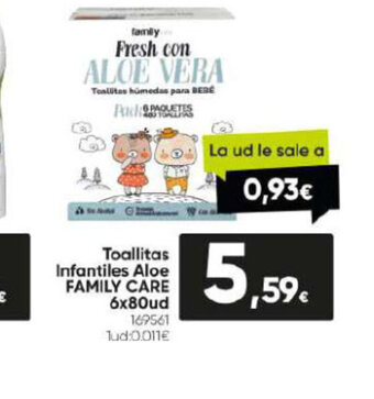 Family Cash Toallitas Infantiles Aloe oferta