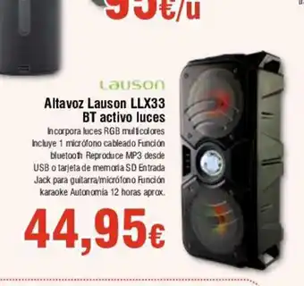 FROIZ Altavoz Lauson LLX33 BT activo luces oferta