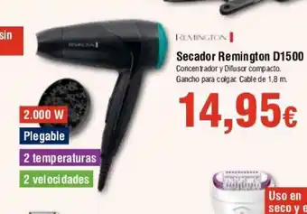 FROIZ Secador Remington D1500 Concentrador y Difusor compacto. Gancho para colgar. Cable de 1,8 m. oferta