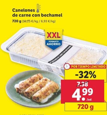 Lidl Canelones de carne oferta