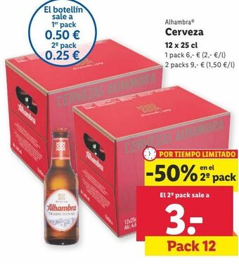Lidl Cerveza alhambra oferta