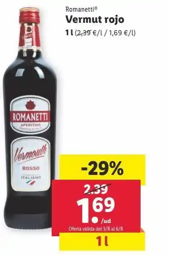 Lidl Vermouth rojo oferta