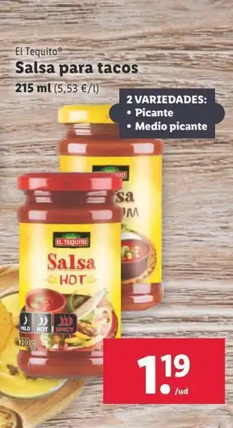 Lidl Salsa mexicana el tequito oferta