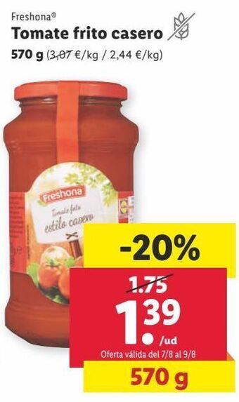 Lidl Tomate frito freshona oferta