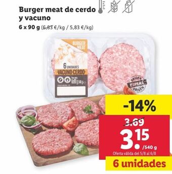 Lidl Hamburguesas oferta
