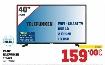 Makro Smart tv led 40'' telefunken oferta