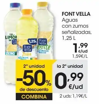 Eroski Font vella levite agua con limón zero 1,25 l oferta