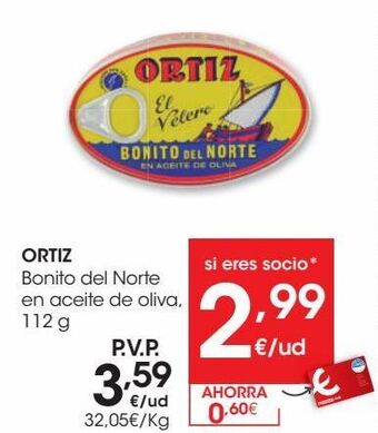 Eroski Ortiz bonito del norte en aceite de oliva 112 g oferta